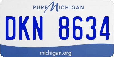 MI license plate DKN8634