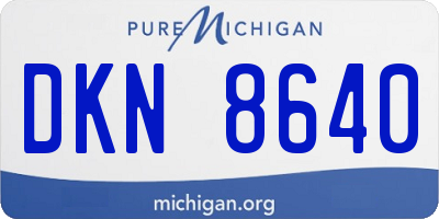 MI license plate DKN8640