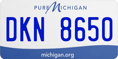 MI license plate DKN8650