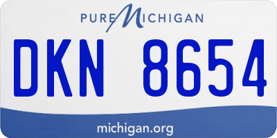 MI license plate DKN8654