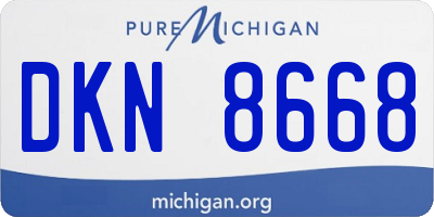 MI license plate DKN8668