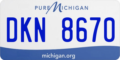MI license plate DKN8670
