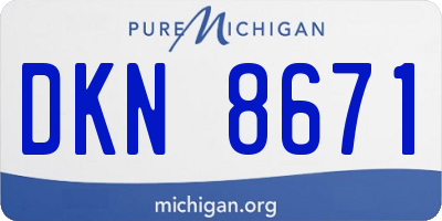 MI license plate DKN8671