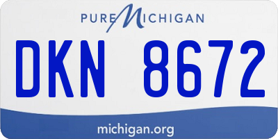 MI license plate DKN8672