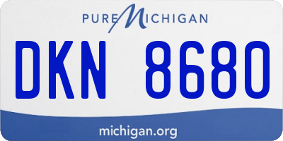 MI license plate DKN8680