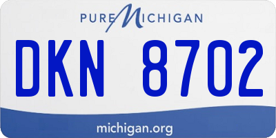 MI license plate DKN8702