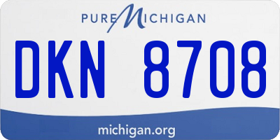 MI license plate DKN8708