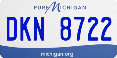 MI license plate DKN8722