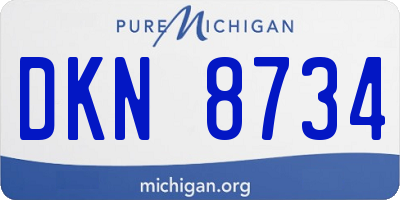 MI license plate DKN8734