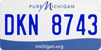 MI license plate DKN8743