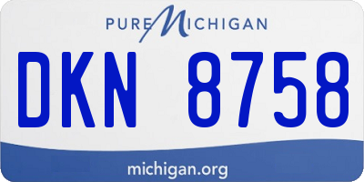 MI license plate DKN8758