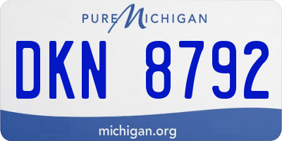 MI license plate DKN8792
