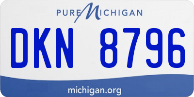 MI license plate DKN8796