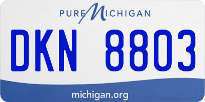 MI license plate DKN8803