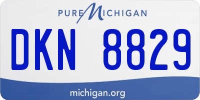 MI license plate DKN8829