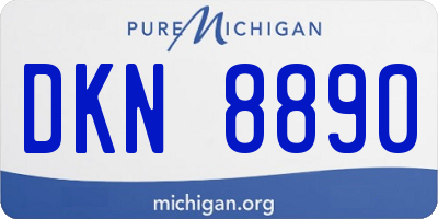 MI license plate DKN8890