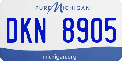MI license plate DKN8905