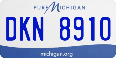MI license plate DKN8910