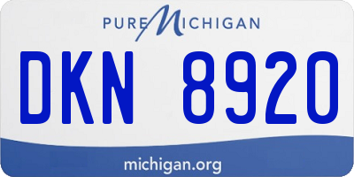 MI license plate DKN8920