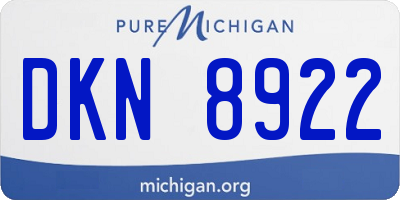 MI license plate DKN8922
