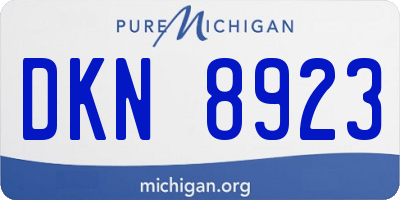 MI license plate DKN8923