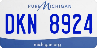 MI license plate DKN8924