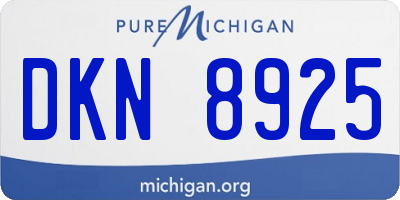 MI license plate DKN8925