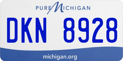 MI license plate DKN8928