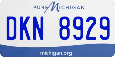 MI license plate DKN8929