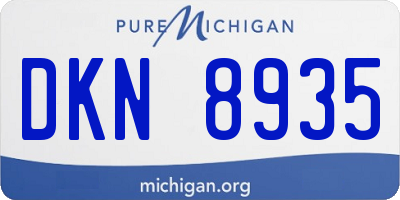 MI license plate DKN8935