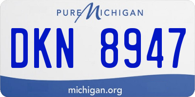 MI license plate DKN8947