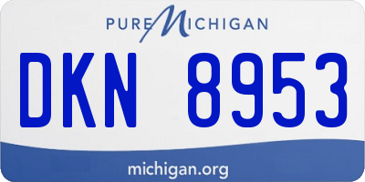 MI license plate DKN8953