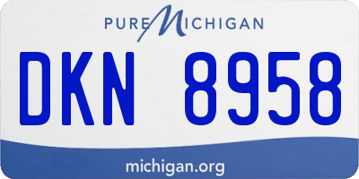 MI license plate DKN8958