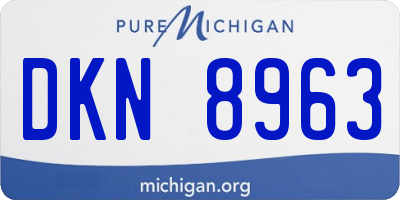 MI license plate DKN8963