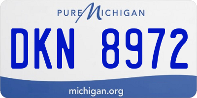 MI license plate DKN8972