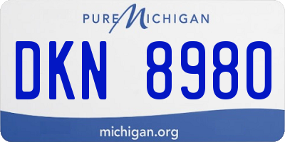 MI license plate DKN8980