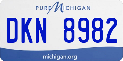 MI license plate DKN8982