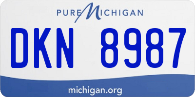 MI license plate DKN8987
