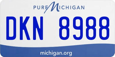 MI license plate DKN8988