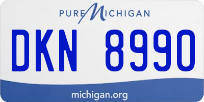 MI license plate DKN8990