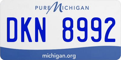 MI license plate DKN8992