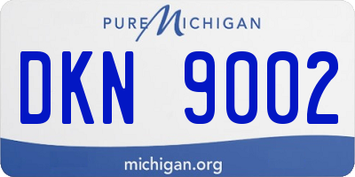 MI license plate DKN9002