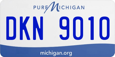 MI license plate DKN9010