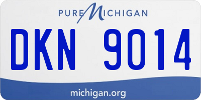 MI license plate DKN9014