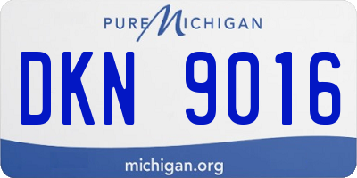 MI license plate DKN9016