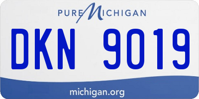 MI license plate DKN9019