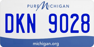 MI license plate DKN9028