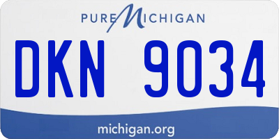 MI license plate DKN9034