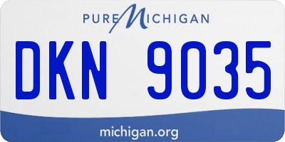 MI license plate DKN9035