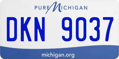 MI license plate DKN9037